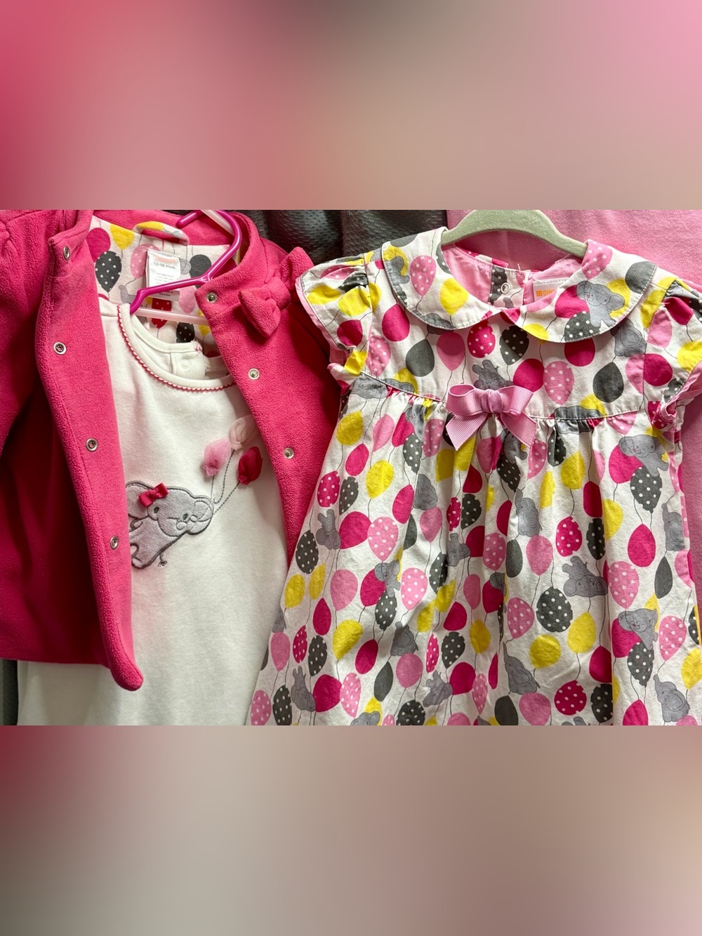 Vintage Gymboree Happy Elephant 2013 12-18M Baby Girl Outfit Lot Blanket 7 Pc - Picture 3 of 9